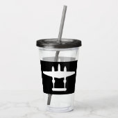 P-38 Lightning wit silhouet Acryl Drinkbeker (Achterkant)