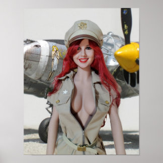 P-38 Pin-up girl Poster