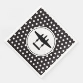 P-38 Silhouet in cirkel op Polka Dot achtergrond Servet (Hoek)