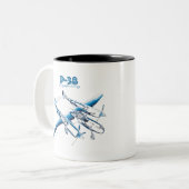 P-38 TWEEKLEURIGE KOFFIEMOK (Voorkant links)