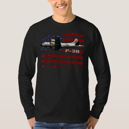 P-3 Orion Amerikaanse vlag T-shirt (Voorkant)