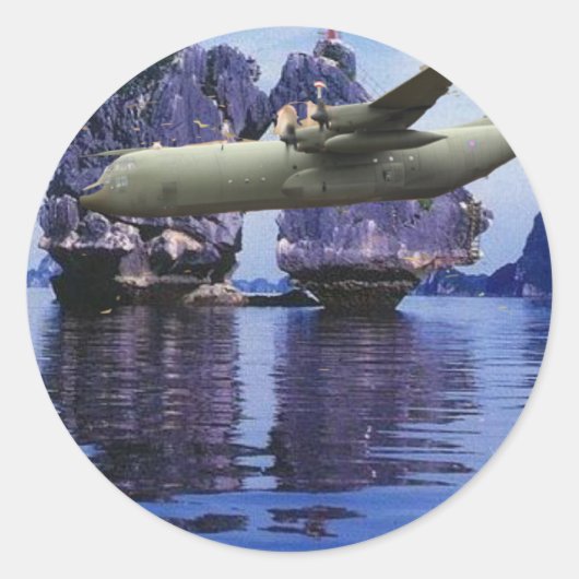 P-3 Orion boven Vietnam Ronde Sticker (Voorkant)