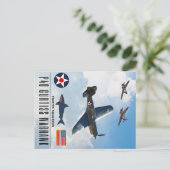 P-40 CURTISS WARHAWK FIGHTER SQUADRON BRIEFKAART (Staand voorkant)