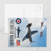 P-40 CURTISS WARHAWK FIGHTER SQUADRON BRIEFKAART (Voorkant / Achterkant)