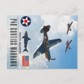 P-40 CURTISS WARHAWK FIGHTER SQUADRON BRIEFKAART (Voorkant)