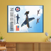 P-40 CURTISS WARHAWK FIGHTER SQUADRON CANVAS AFDRUK (Insitu (Woonkamer))