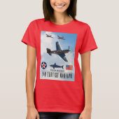 P-40 CURTISS WARHAWK FIGHTER SQUADRON T-SHIRT (Voorkant)