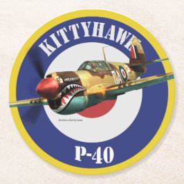 P-40 Kittyhawk Ronde Kartonnen Onderzetter