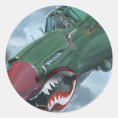 P-40 Kittyhawk Ronde Sticker (Voorkant)