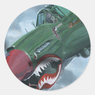 P-40 Kittyhawk Ronde Sticker