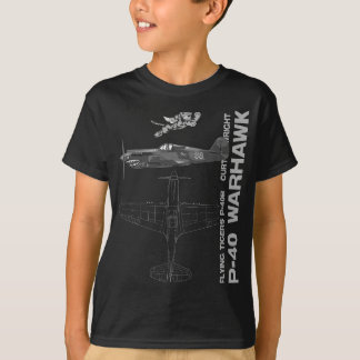 P-40 Profiel van het WWII-vliegtuig van Warschau T-shirt