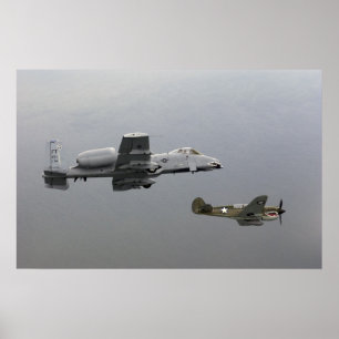 P-40 Tomahawk en A-10 Warthog Poster