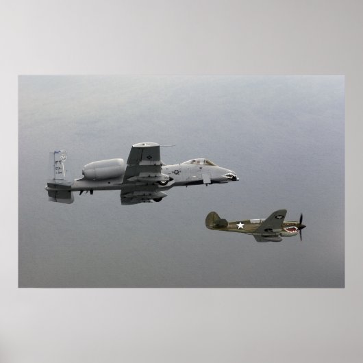 P-40 Tomahawk en A-10 Warthog Poster (Voorkant)