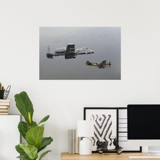P-40 Tomahawk en A-10 Warthog Poster (Thuiskantoor)