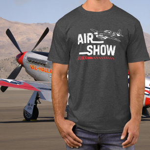 P-40 Vintage Vliegtuig Airshow WWII Aangepast Jaar T-shirt