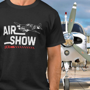 P-40 Vintage Vliegtuig Airshow WWII Militair Maatw T-shirt