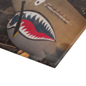 P-40 Warhawk Fighter Plane Glass Cutting Board Snijplank (Hoek)