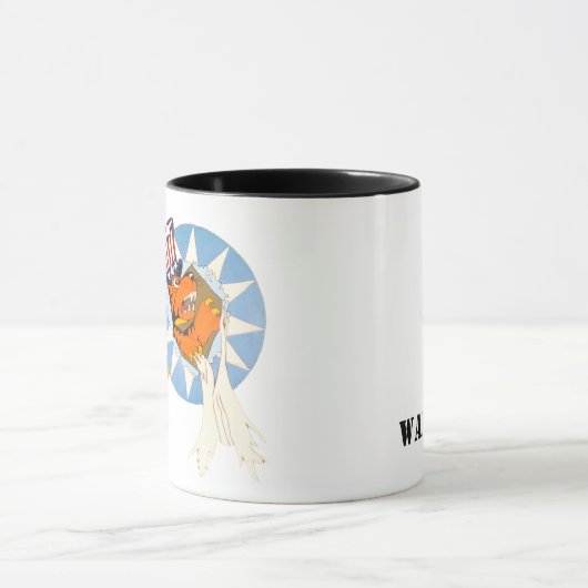 P-40 Warhawk Fighter Plane Nose Art Coffee Mok (Midden)