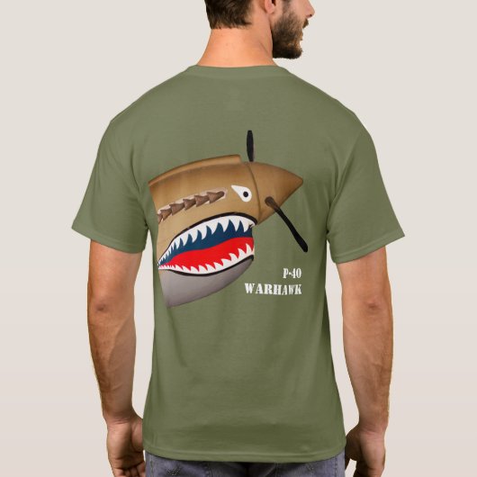 P-40 Warhawk Fighter Plane T-shirt (Achterkant)