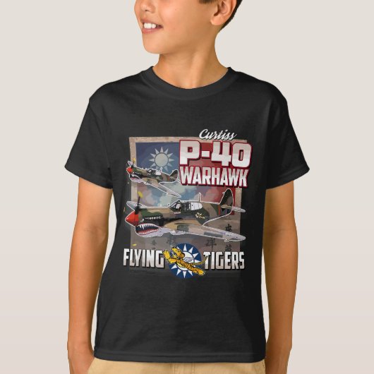 P-40 Warhawk Flying Tigers T-shirt (Voorkant)
