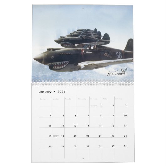 P-40 Warhawk Kalender (Jan 2026)