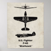 P-40 Warhawk Poster (Voorkant)