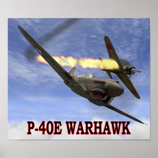 P-40 WARHAWK versus A6M2 ZERO-POSTER Poster (Voorkant)