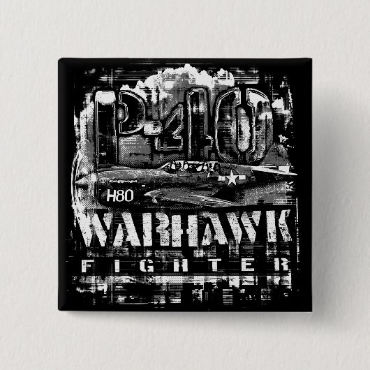 P-40 Warhawk Vierkante Button 5,1 Cm (Voorkant)