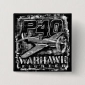 P-40 Warhawk Vierkante Button 5,1 Cm (Voorkant)