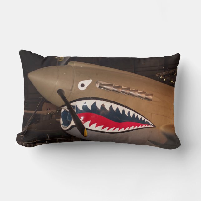 P-40 Warhawk Vuurvliegtuig Lumbar Pillow Kussen (Voorkant)