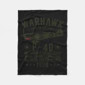 P-40 Warhawk Ww2 Fighter Aircraft First To The Fig Fleece Deken (Voorkant)