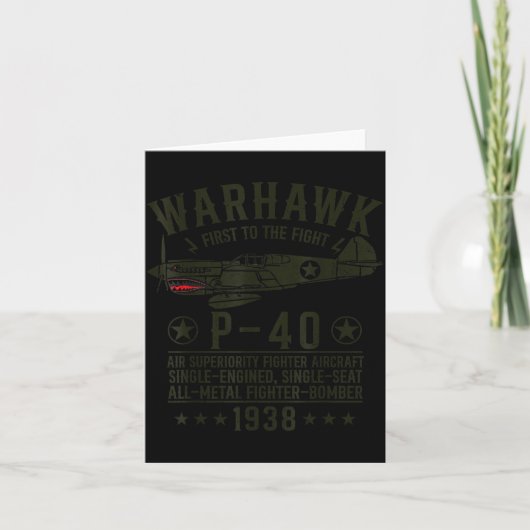 P-40 Warhawk Ww2 Fighter Aircraft First To The Fig Kaart (Voorkant)