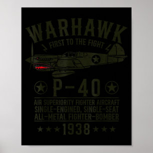 P-40 Warhawk Ww2 gevechtsvliegtuigen eerste naar d Poster
