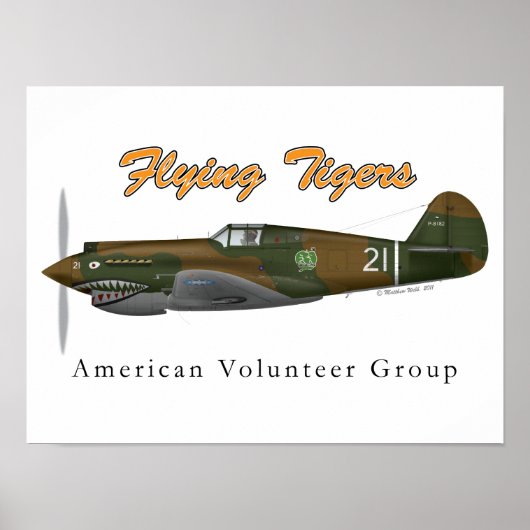 P-40B_AVG "Flying Tigers" Poster (Voorkant)