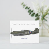 P-40B Defense of Pearl Harbor Briefkaart (Staand voorkant)