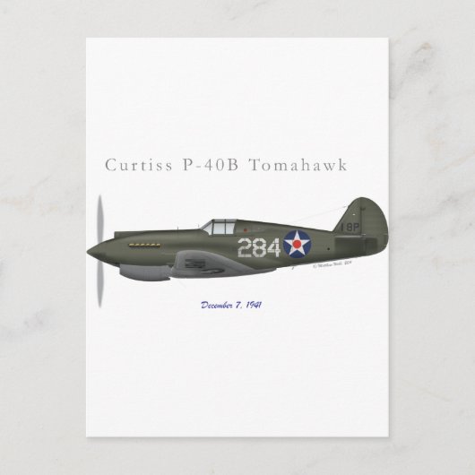 P-40B Defense of Pearl Harbour Briefkaart (Voorkant)