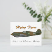 P-40B vliegende trekkers Briefkaart (Staand voorkant)