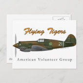 P-40B vliegende trekkers Briefkaart (Voorkant / Achterkant)