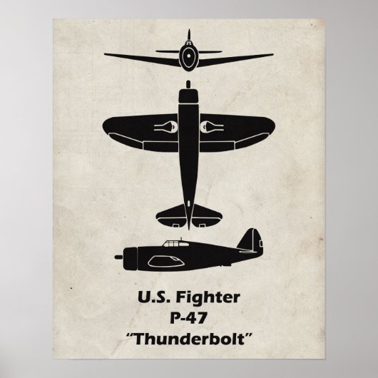 P-47 Poster en decor van schroefvliegtuig (Voorkant)