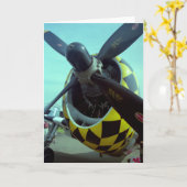 P-47 Thunderbolt-Wenskaart Kaart (Gele Bloem)