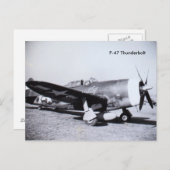 P-47 THUNDERBOLT WWII | VLIEGTUIG BRIEFKAART (Voorkant / Achterkant)