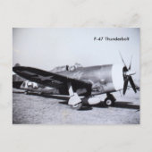 P-47 THUNDERBOLT WWII | VLIEGTUIG BRIEFKAART (Voorkant)