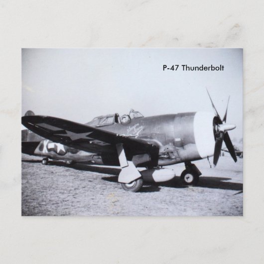 P-47 THUNDERBOLT WWII | VLIEGTUIG BRIEFKAART (Voorkant)