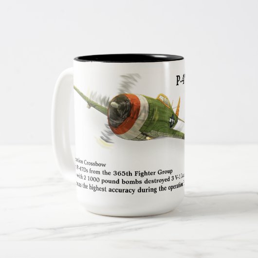 P-47D Thunderbolt Tweekleurige Koffiemok (Voorkant links)
