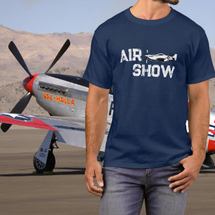 P-51 Antieke Vliegtuig Militair Veteraan WW2 Vlieg T-shirt