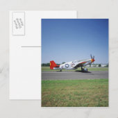 P-51 C Tuskegee Red Tail-vliegtuig aan de CAF Air Briefkaart (Voorkant / Achterkant)
