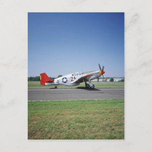 P-51 C Tuskegee Red Tail-vliegtuig aan de CAF Air Briefkaart