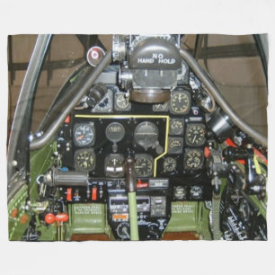 P-51 COCKPIT, TUSKEGEE AIRMEN (RODE TAILS) FLEECE DEKEN