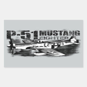 P-51 de Stickers van de Rechthoek van de mustang