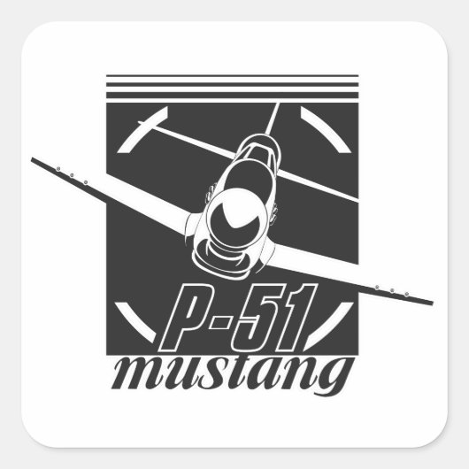 P-51 mosterang vierkante sticker (Voorkant)